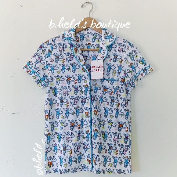 Roller Rabbit Palm Beach Monkey Polo Pajamas in Multi Monkey Size XXS New NWT - Picture 3 of 17